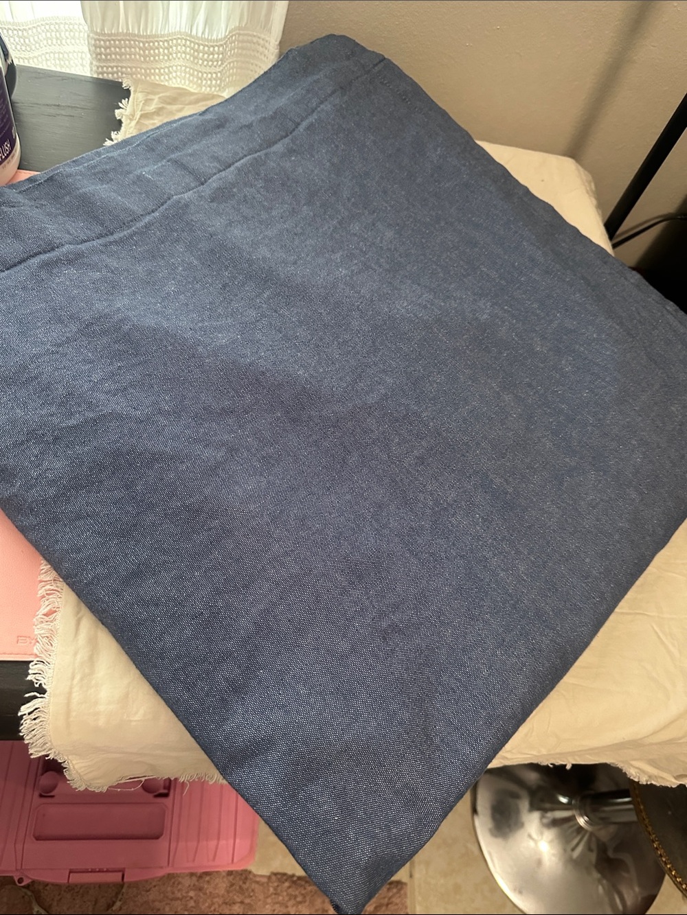 Set of 2 blackout denim look curtain panels by Pillowfort. New 40 x 84 each pane